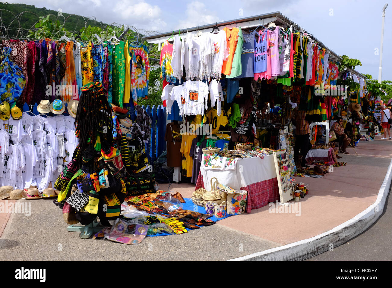 Les étals de marché à Ocho Rios en Jamaïque Banque D'Images