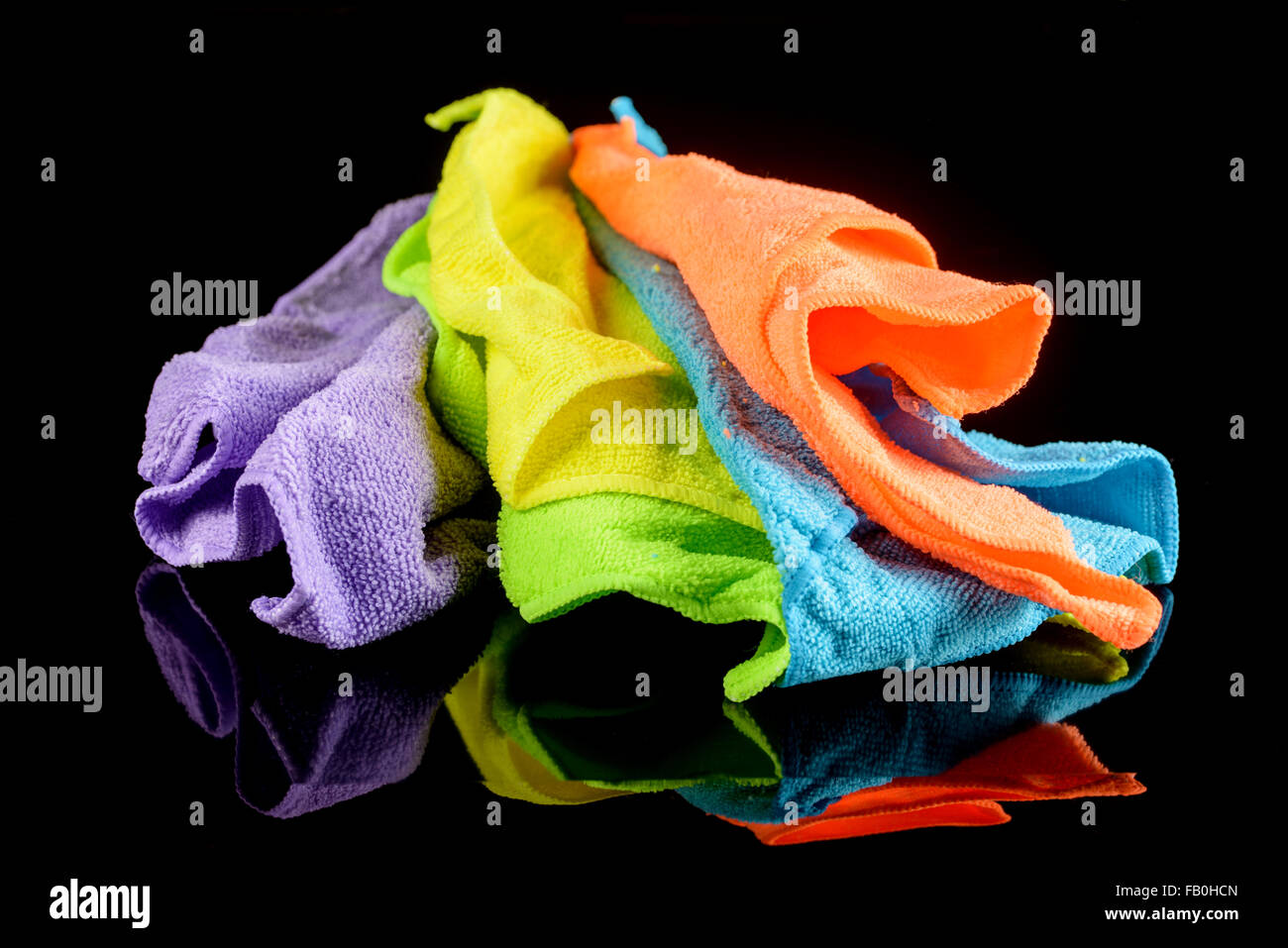 Set de chiffons en microfibre de couleur Banque D'Images