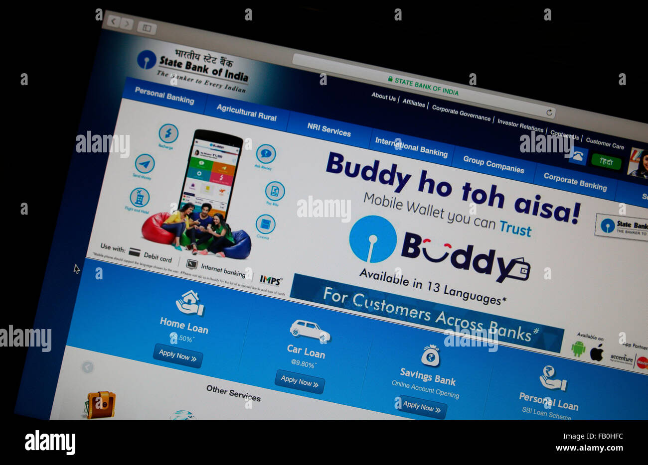 State Bank of India Online Banking Banque D'Images