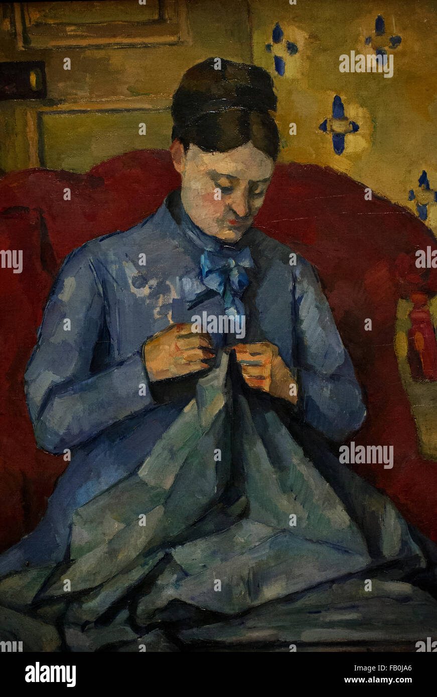 Paul Cézanne (1839-1906). Le peintre français. Portrait de la femme de l'artiste, 1877. Musée national. Stockholm. La Suède. Banque D'Images