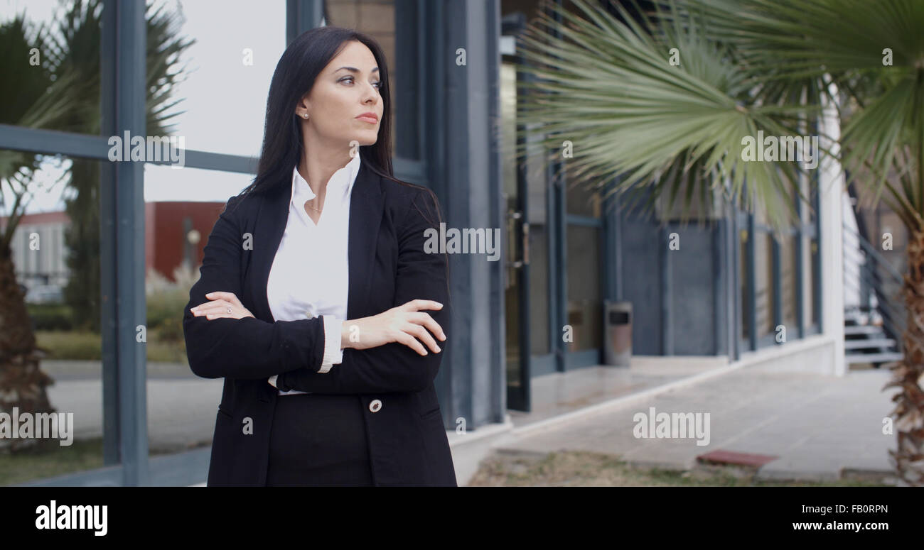 Impatient smart young businesswoman Banque D'Images