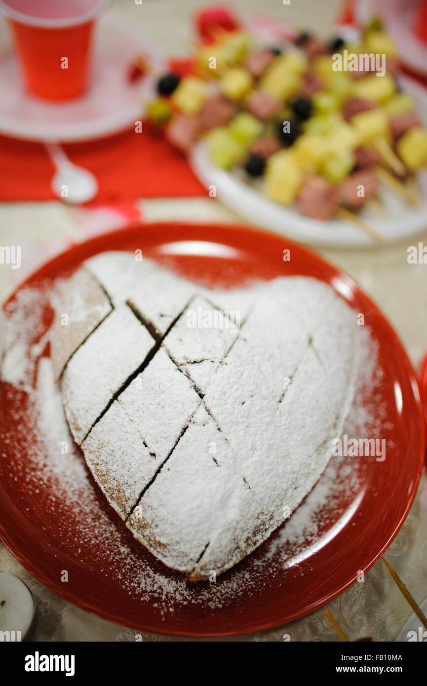 Valentine cake à la patate douce et savoureuse comme coeur Banque D'Images