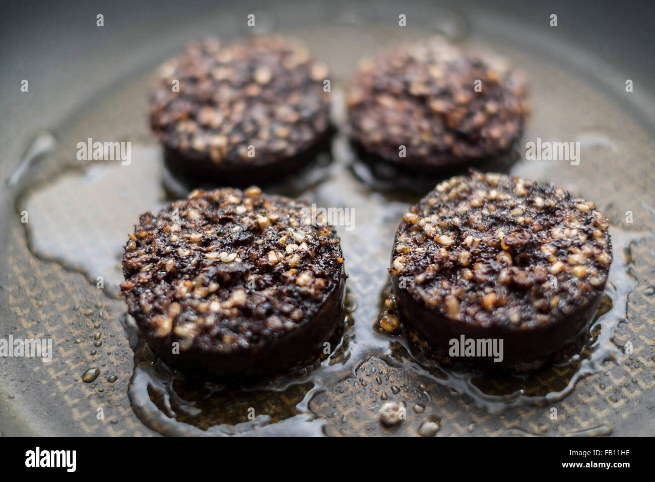 Une saucisse boudin noir Banque D'Images