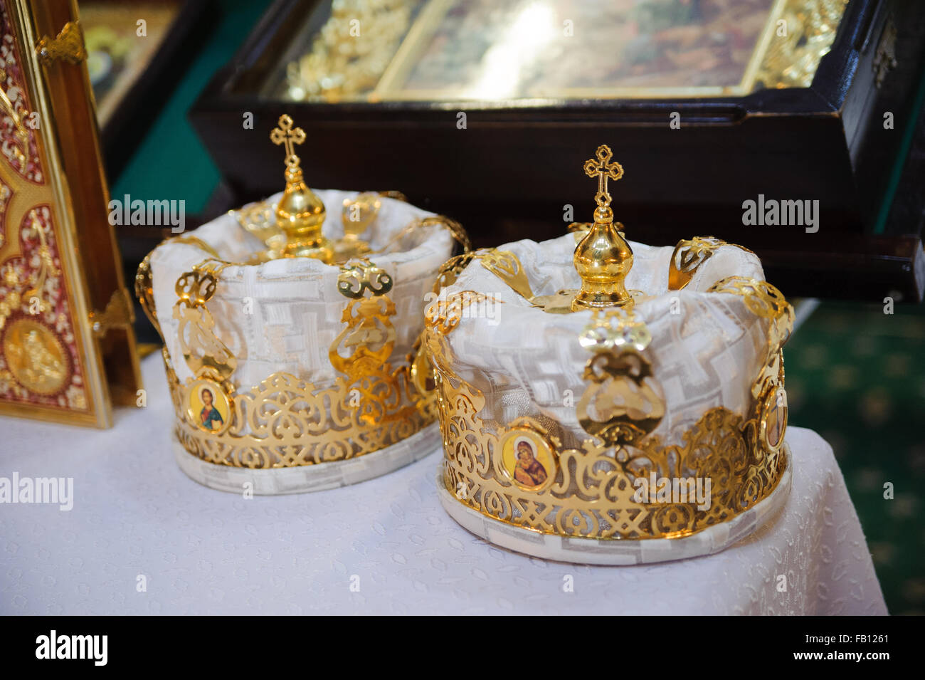 Intérieur de l'Église Orthodoxe magnifique à l'intérieur Banque D'Images