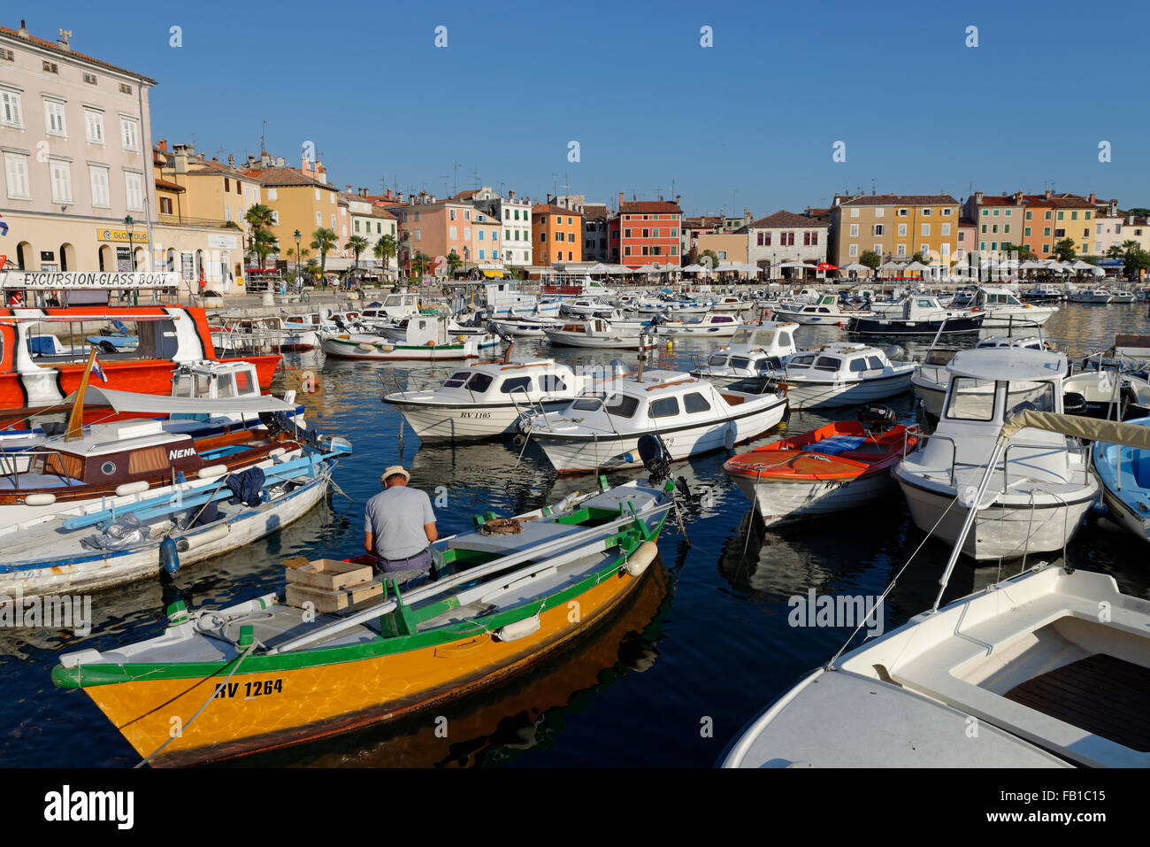 Port de Rovinj, centre historique, Istrie, Croatie Banque D'Images