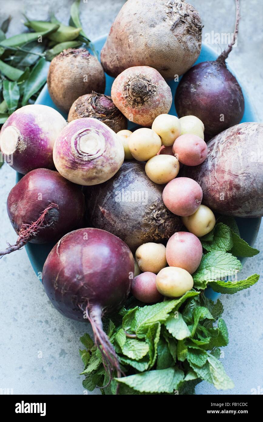 Vue de dessus de sélection de légumes d'automne Banque D'Images