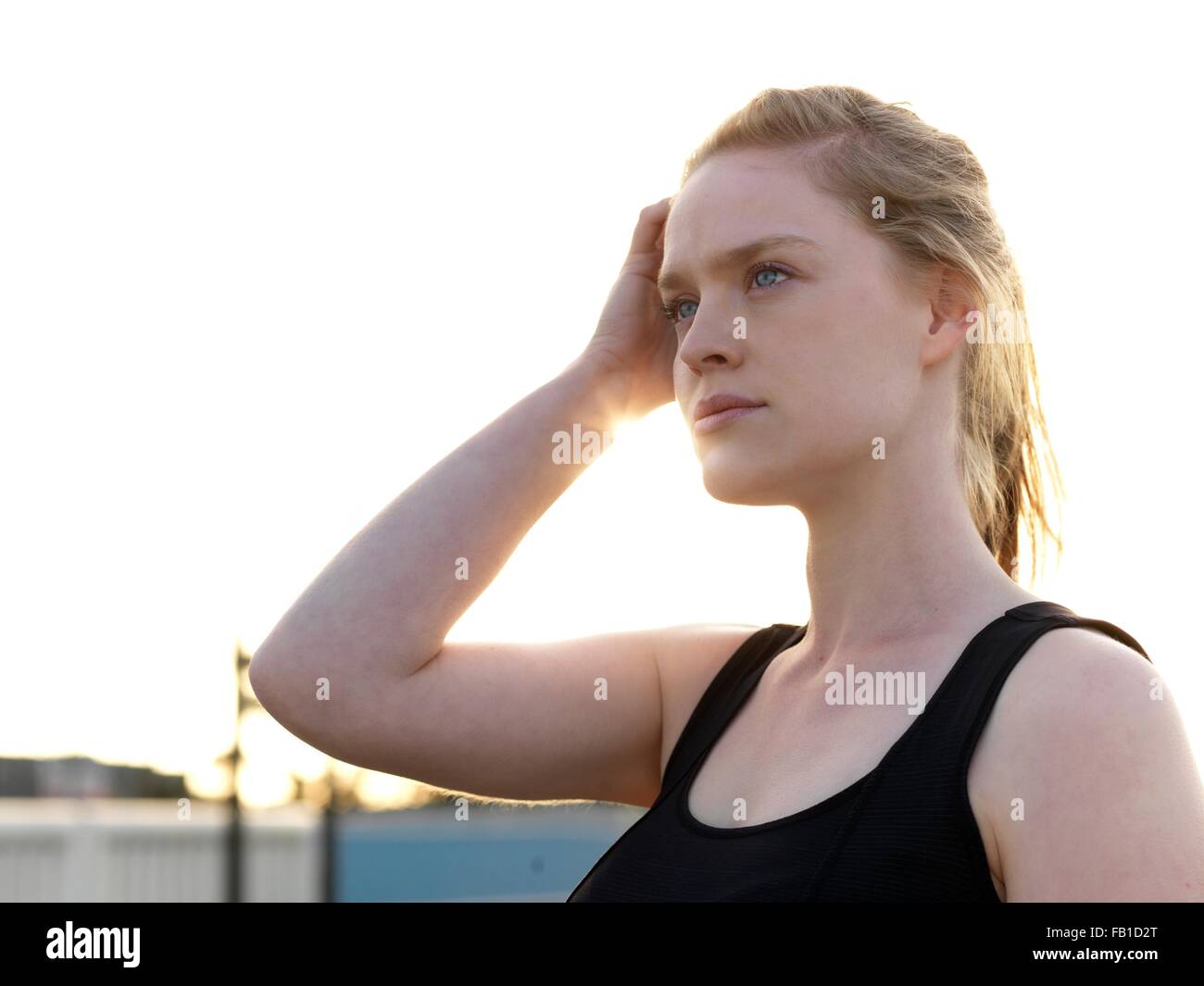 Portrait de jeune femme en formation de stationnement Banque D'Images