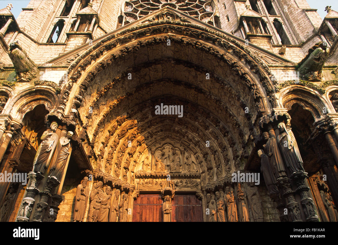 Cathédrale gothique de Notre Dame de Chartres, Eure-et-Loir, France Banque D'Images