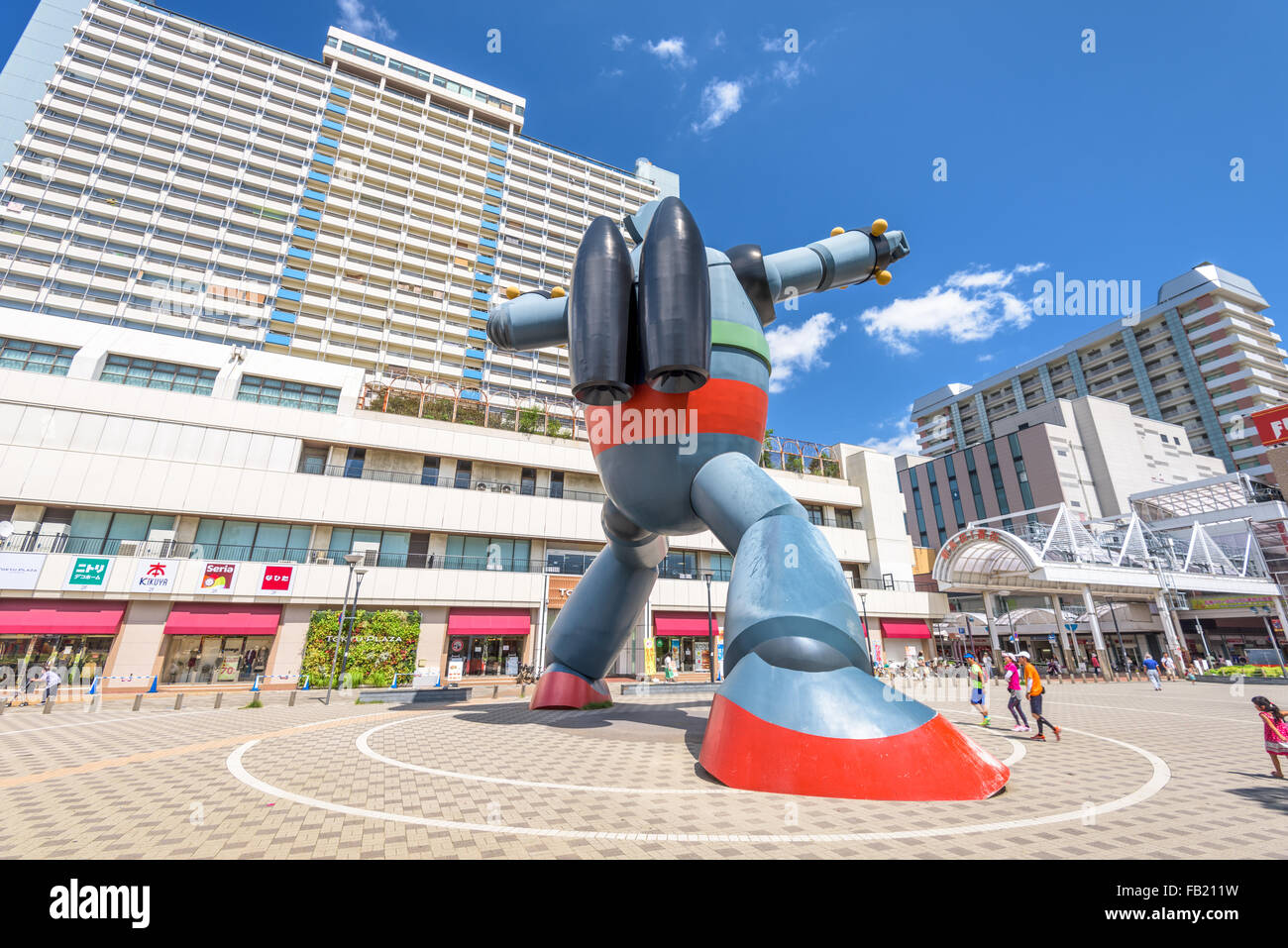 Le robot Gigantor monument de la gare de shin-nagata à Kobe, au Japon. Banque D'Images