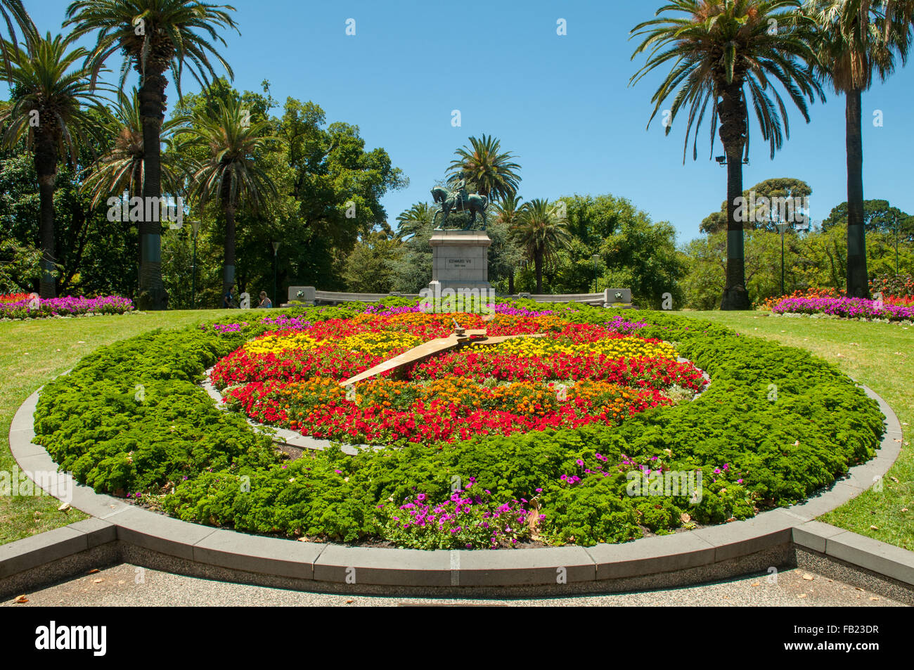 Horloge florale, la reine Victoria Gardens, Melbourne, Victoria, Australie Banque D'Images