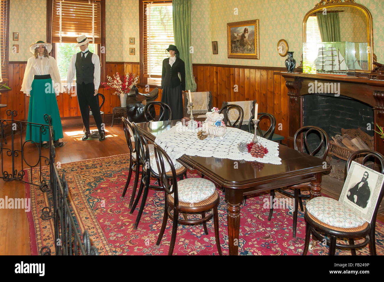 Dans la salle à manger, chambre Amess Churchill Island, Victoria, Australie Banque D'Images