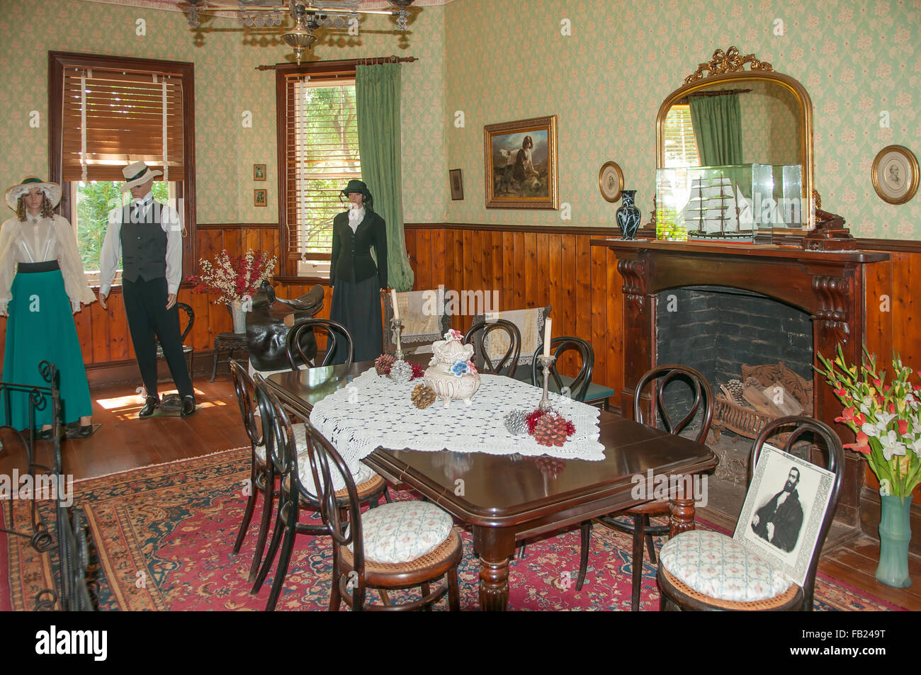 Dans la salle à manger, chambre Amess Churchill Island, Victoria, Australie Banque D'Images