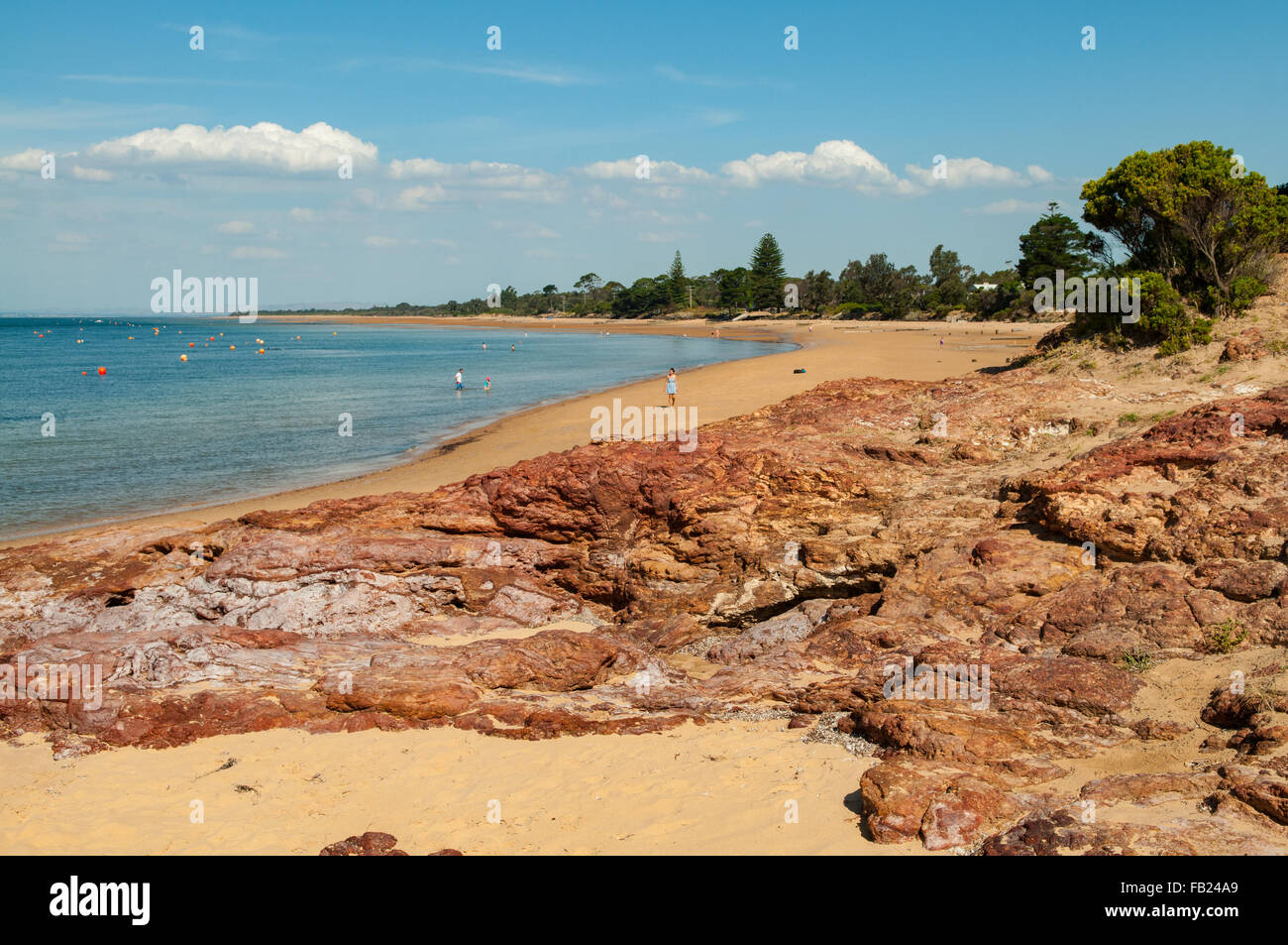 La plage de Cowes, Cowes, Phillip Island, Victoria, Australie Banque D'Images
