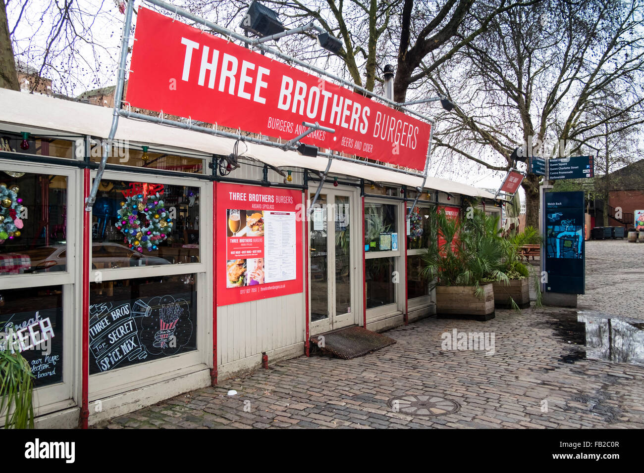 Autour du centre-ville de Bristol trois frères des hamburgers Banque D'Images