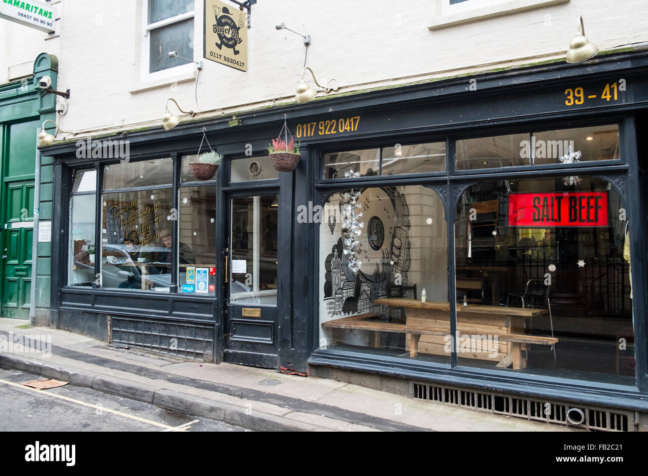 Autour du centre-ville de Bristol Bristol's Boy Bagel Cafe Banque D'Images