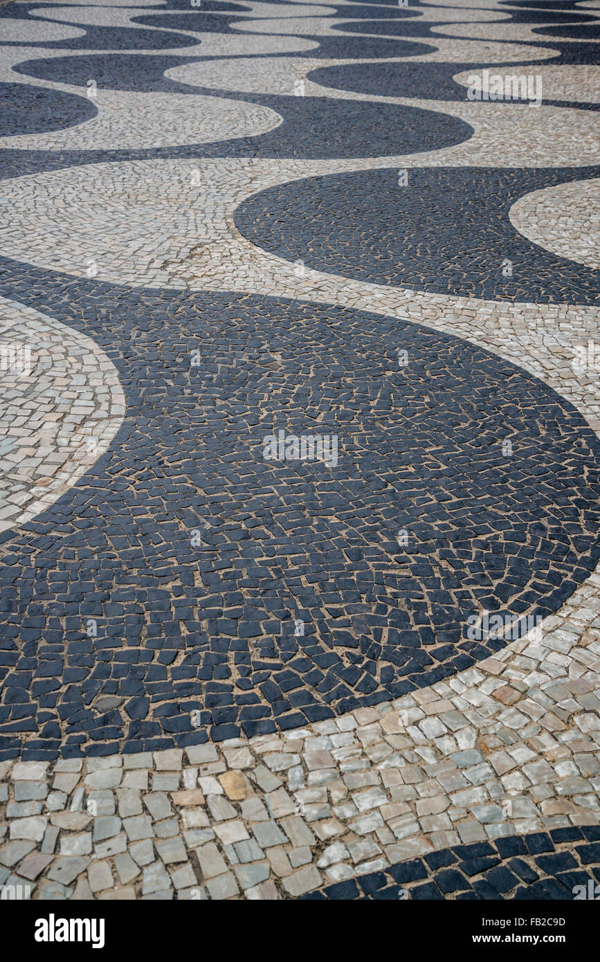 La chaussée portugaise, Copacabana, Rio de Janeiro, Brésil Banque D'Images