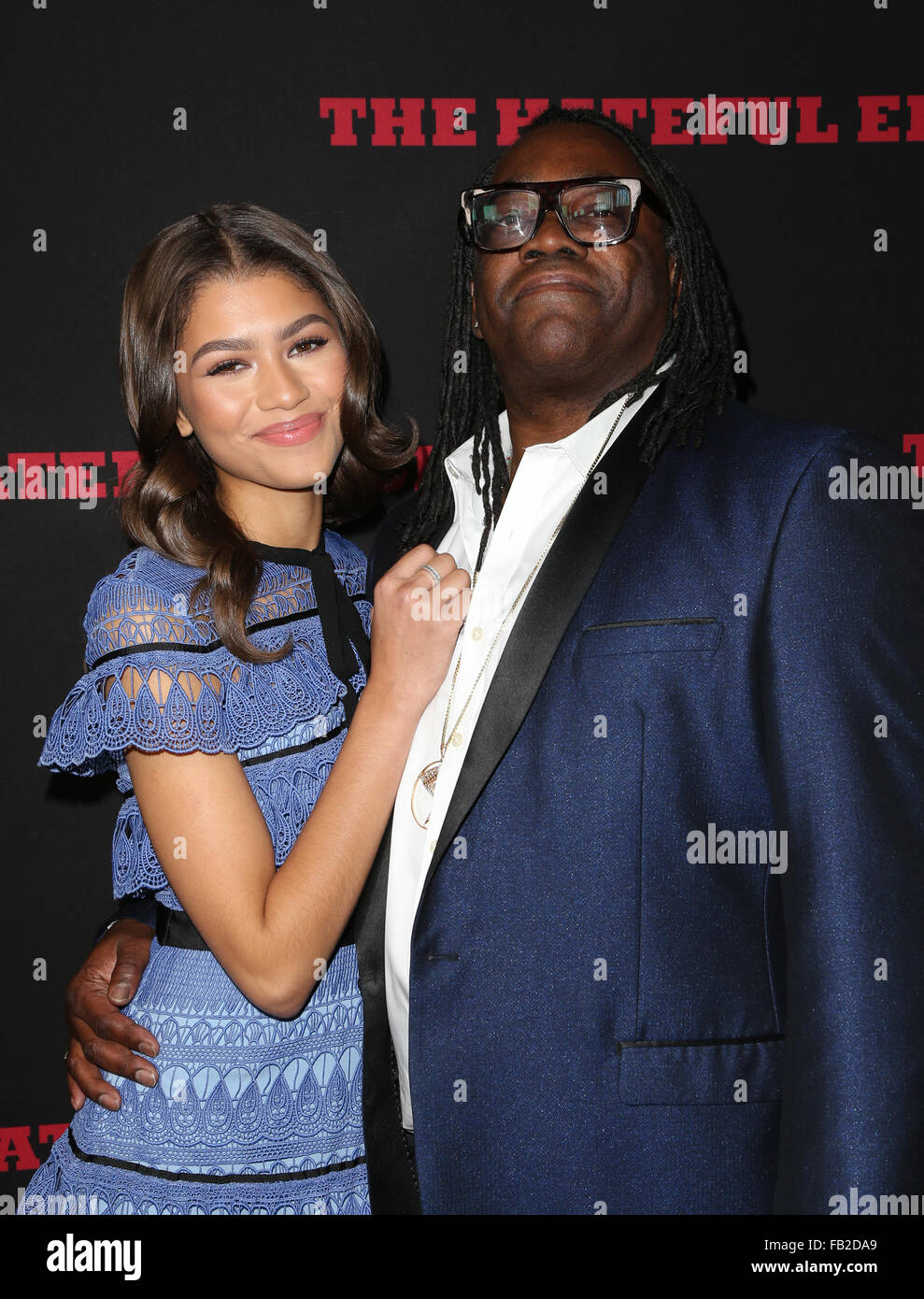 Première mondiale de la Weinstein Company's 'Les huit haineux' - Arrivées comprend : Zendaya Coleman, Kazembe Ajamu Coleman Où : Los Angeles, California, United States Quand : 07 déc 2015 Banque D'Images