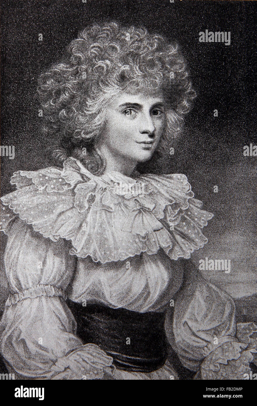 Portrait de Lady Elizabeth Foster par Sir Joshua Reynolds, noir et blanc Illustration de l'originl peinture à l'huile Banque D'Images