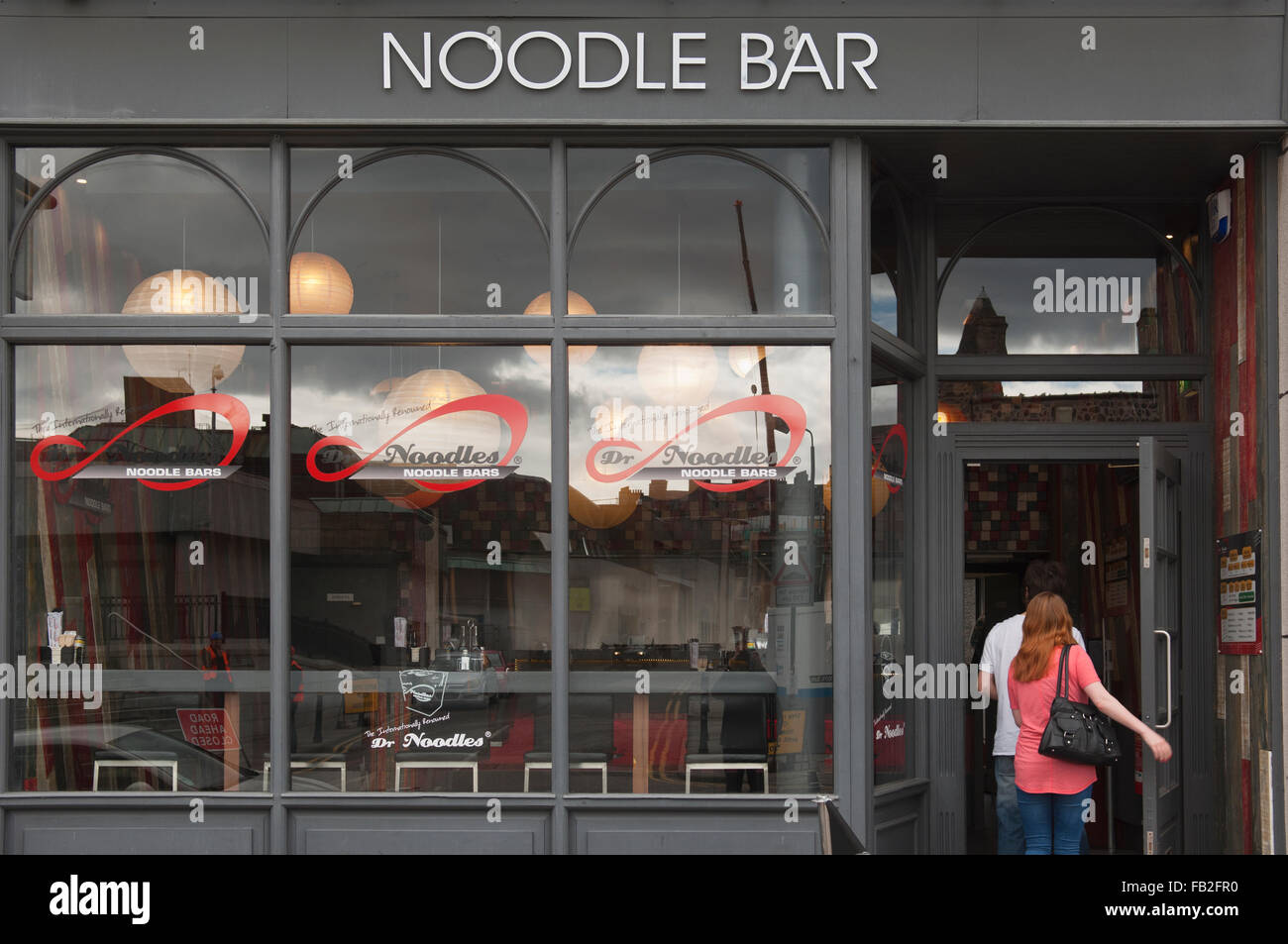 Noodle Bar restaurant au centre d'Aberdeen, en Écosse. Banque D'Images