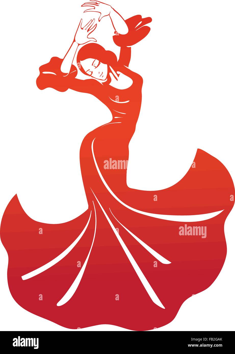 Femme dansant en pose expressive silhouette. Illustration de Vecteur