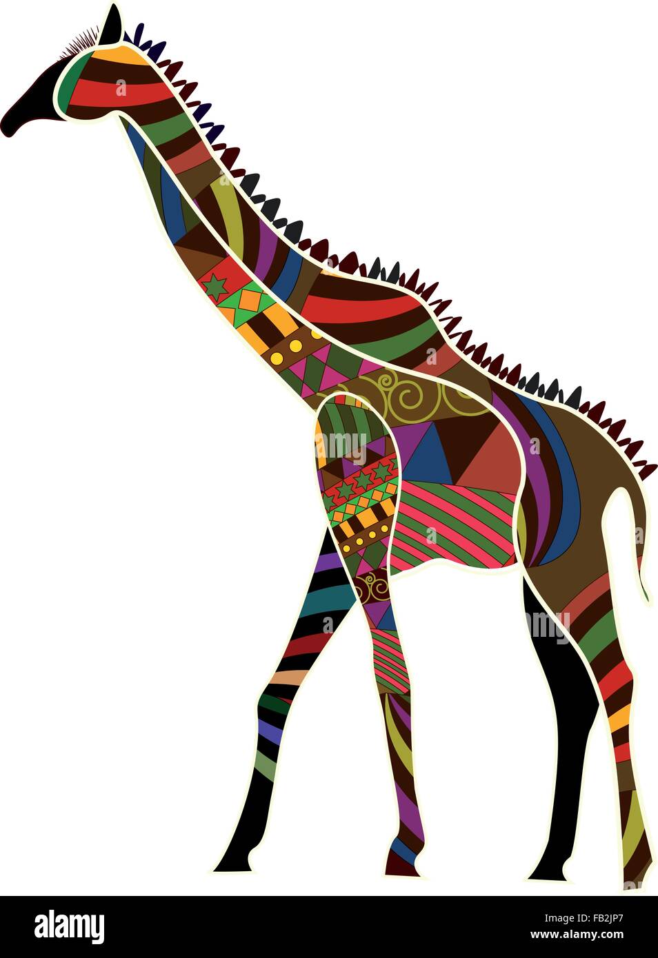 Animaux ; Afrique ; girafe ; safari ; mammifère ; hauteur ; chouette ; nature ; arbre ; faune ; Nature ; illustration ; terre ; national ; tropical ; Illustration de Vecteur