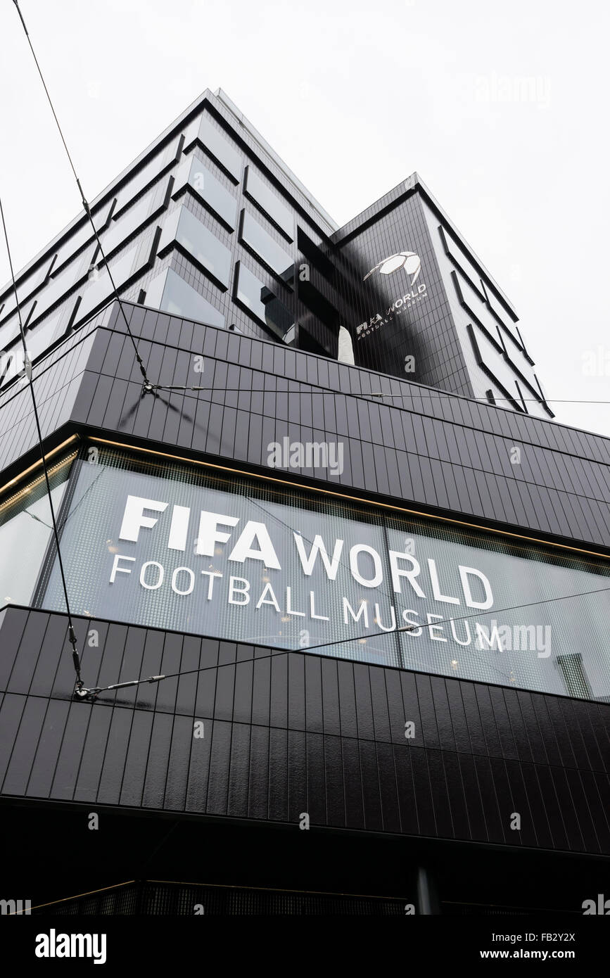 Vue extérieure du futur Musée du Football Coupe du Monde à Zurich, Suisse. Banque D'Images