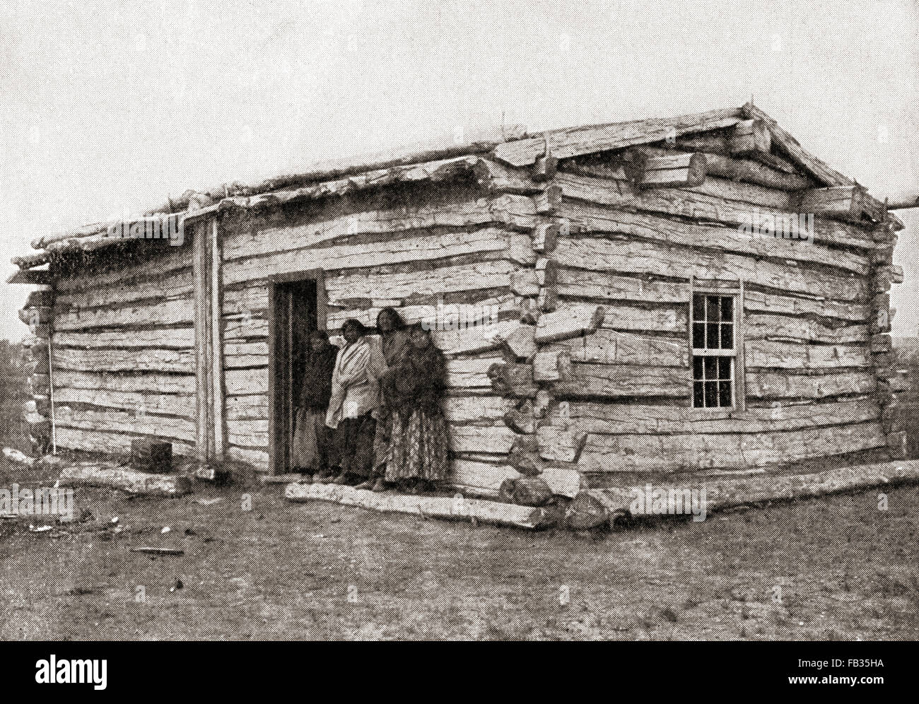 L'accueil de Sitting Bull, Standing Rock Indian Reservation, Dakota du Nord, États-Unis d'Amérique. Sitting Bull, aka Húŋkešni ou 'lent', c. 1831 - 1890. Lakota Hunkpapa saint homme qui conduit son peuple comme un chef de tribu durant les années de résistance aux politiques du gouvernement des États-Unis. Banque D'Images