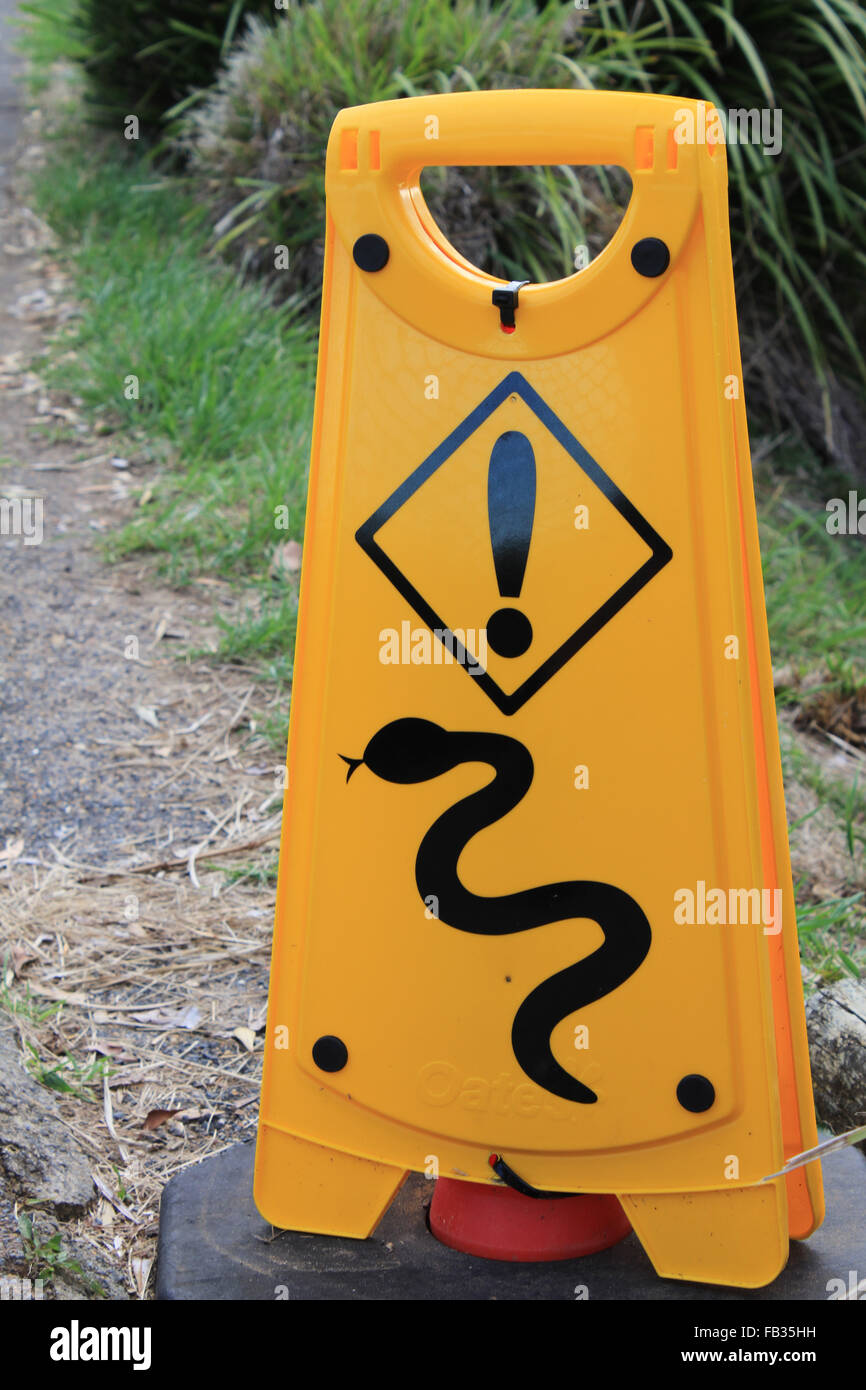 Avertissement de serpent, à Byron Bay, Australie Banque D'Images