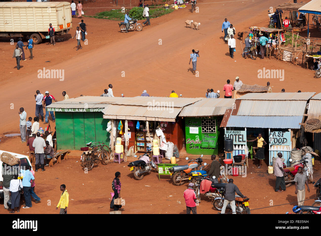 Ville frontière de Bumala occupé au Kenya, près de la frontière avec l'Ouganda. Banque D'Images