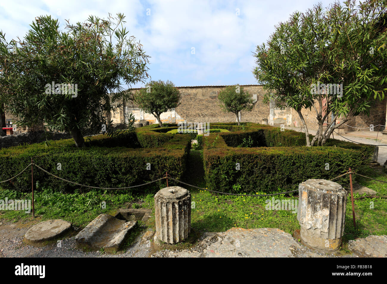 Maison du Faune, Pompéi, la ville romaine enfouie dans la lave près de Naples ville, Liste du patrimoine mondial de l'UNESCO 1997, région de Campanie Banque D'Images