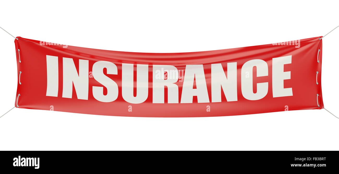 Concept d'assurance sur la bannière rouge Banque D'Images