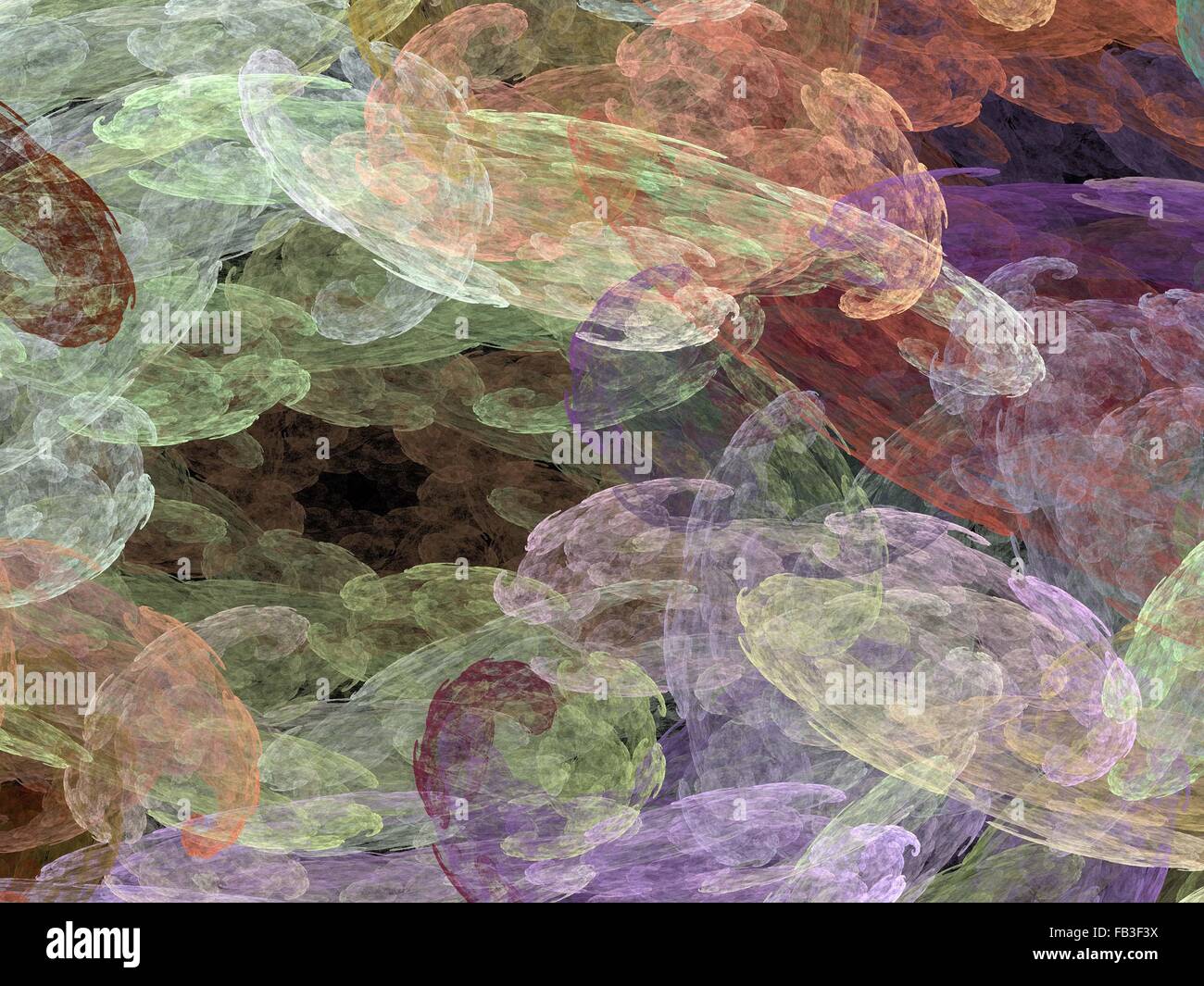 Fractale numérique sur noir Banque D'Images