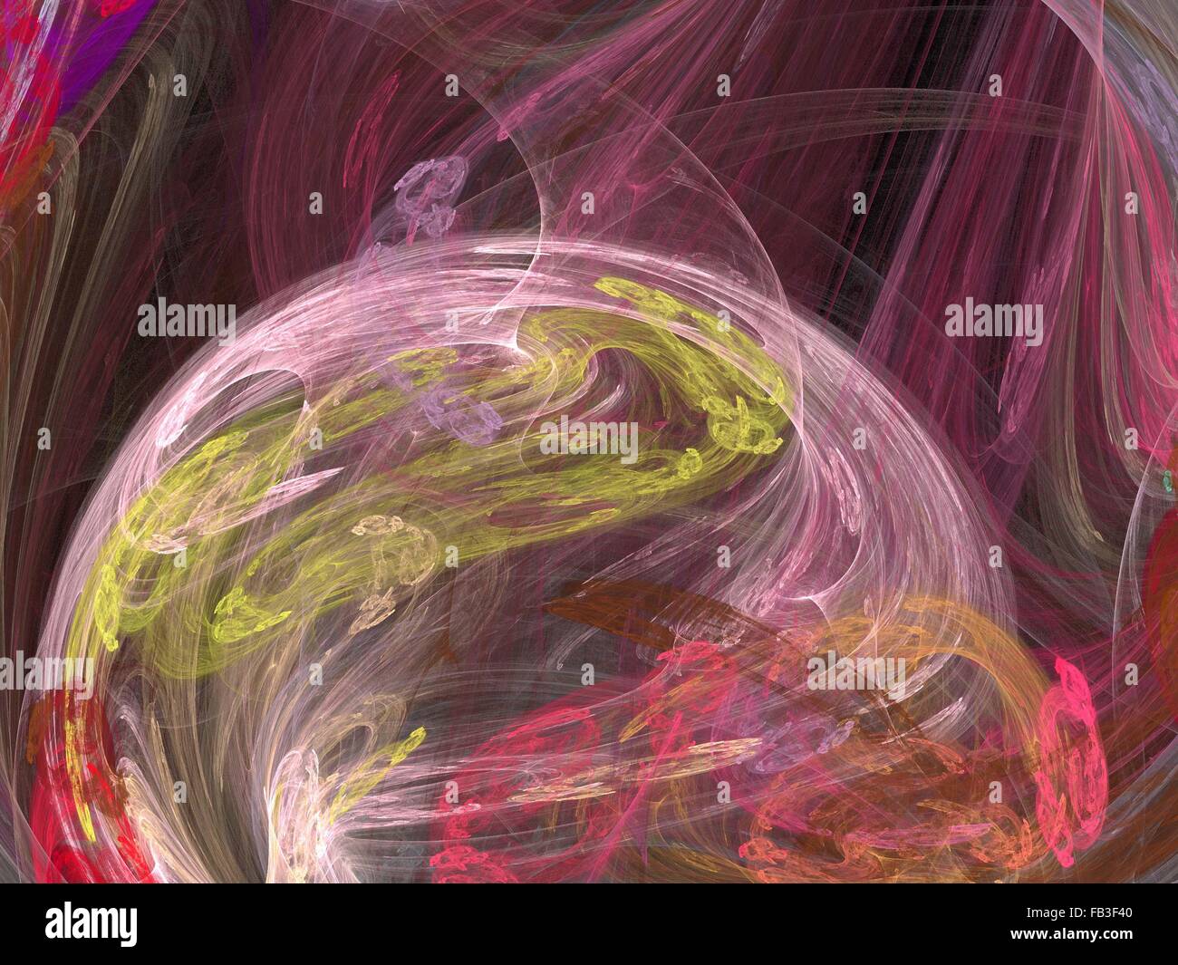 Fractale numérique sur noir Banque D'Images