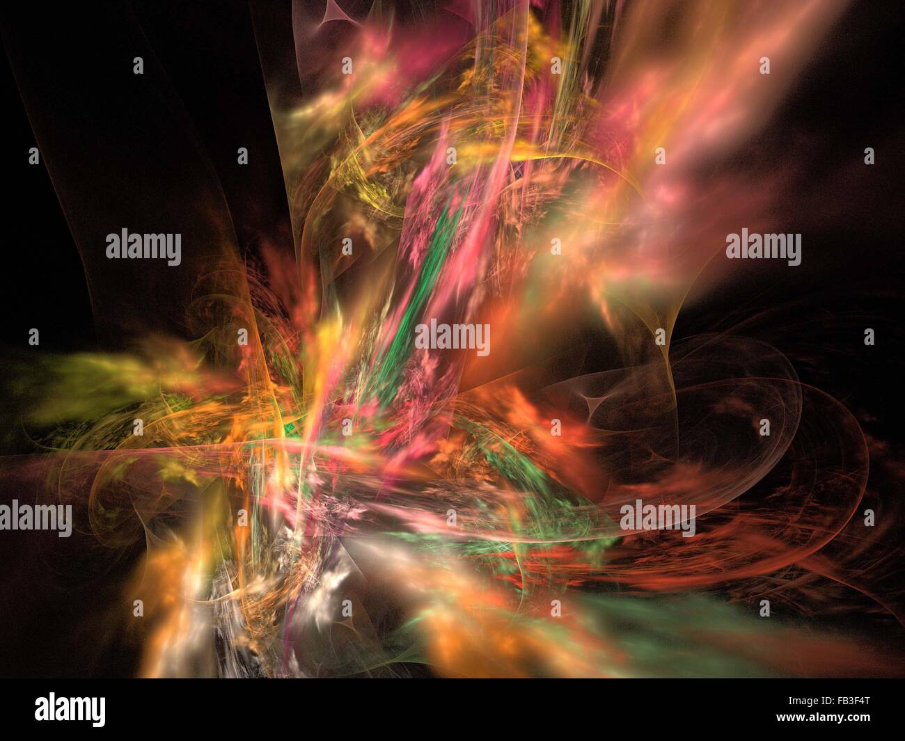 Fractale numérique sur noir Banque D'Images