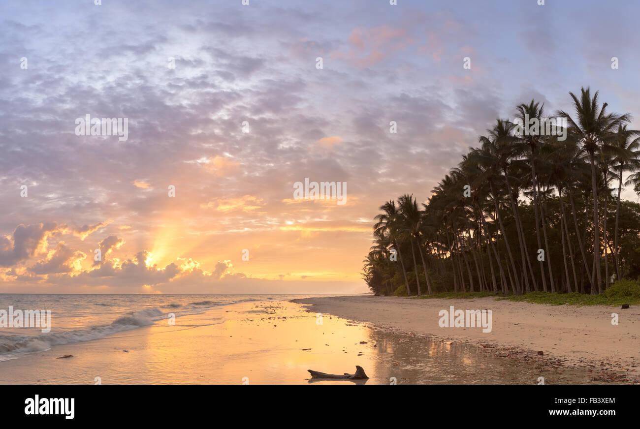 Lever du soleil à Four Mile Beach, à Port Douglas Banque D'Images