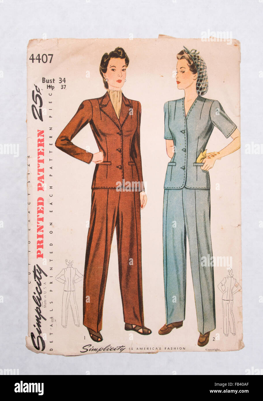 Vintage pantalon pour les femmes, la couture. Années 40 Photo Stock - Alamy