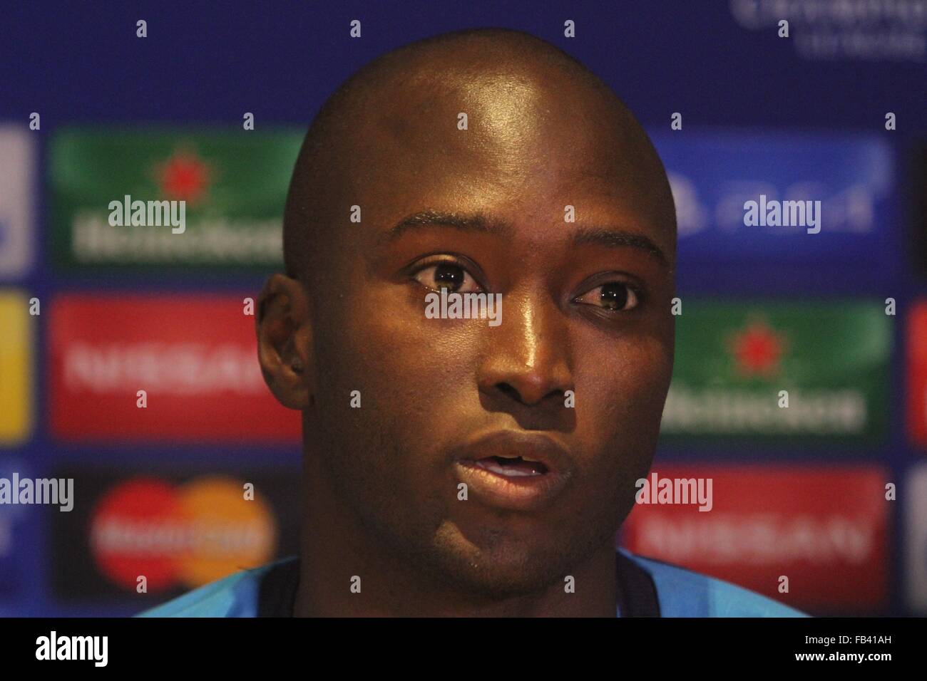 Julen Lopetegui, Manager du FC Porto et Danilo Pereira assister à une conférence de presse avant le match de la Ligue des Champions contre Chelsea à Stamford Bridge comprend : Danilo Où : London, Royaume-Uni Quand : 08 déc 2015 Banque D'Images