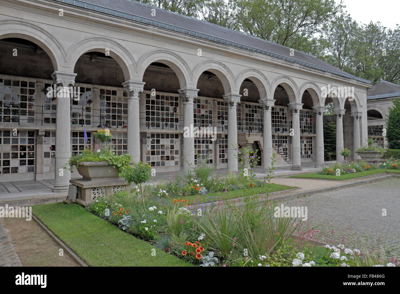 Le Columbarium dans le cimetière du Père Lachaise, Paris, France. Banque D'Images