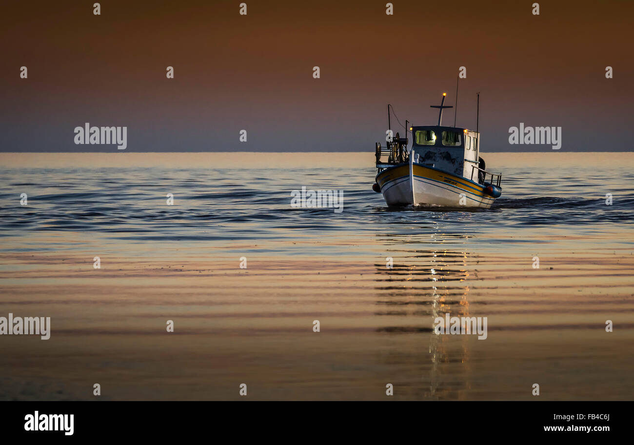 Le retour du pêcheur Banque D'Images