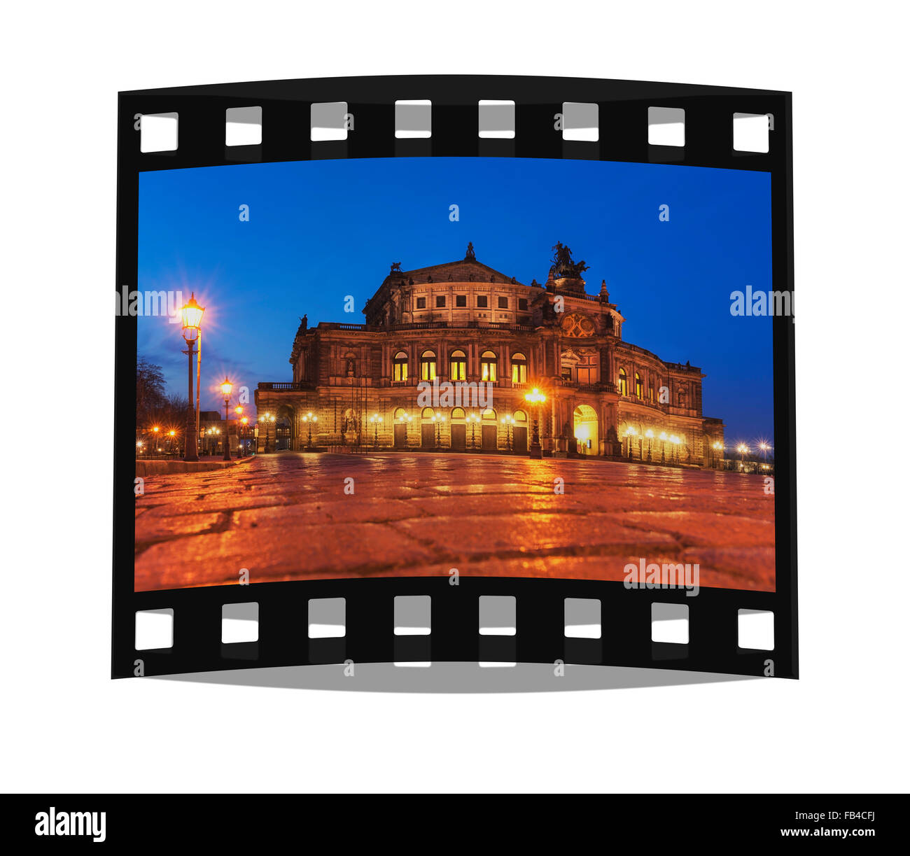 Vue sur la place Theaterplatz à l'Opéra Semper de Dresde, Saxe, Allemagne, Europe Banque D'Images