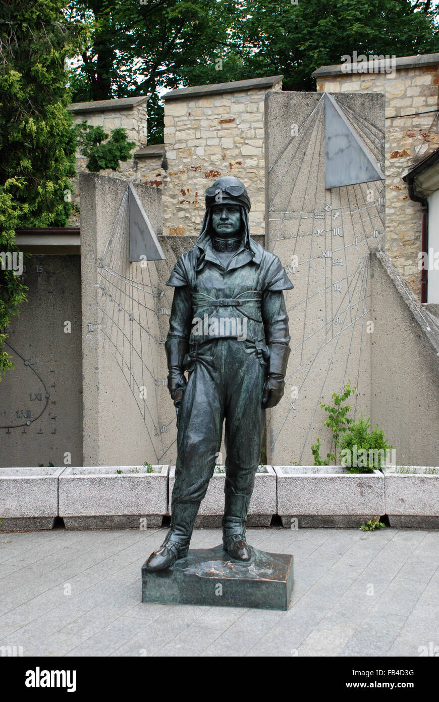 Statue de Stefanik en dehors de l'Observatoire Royal sur la colline de Petrin Prague Banque D'Images