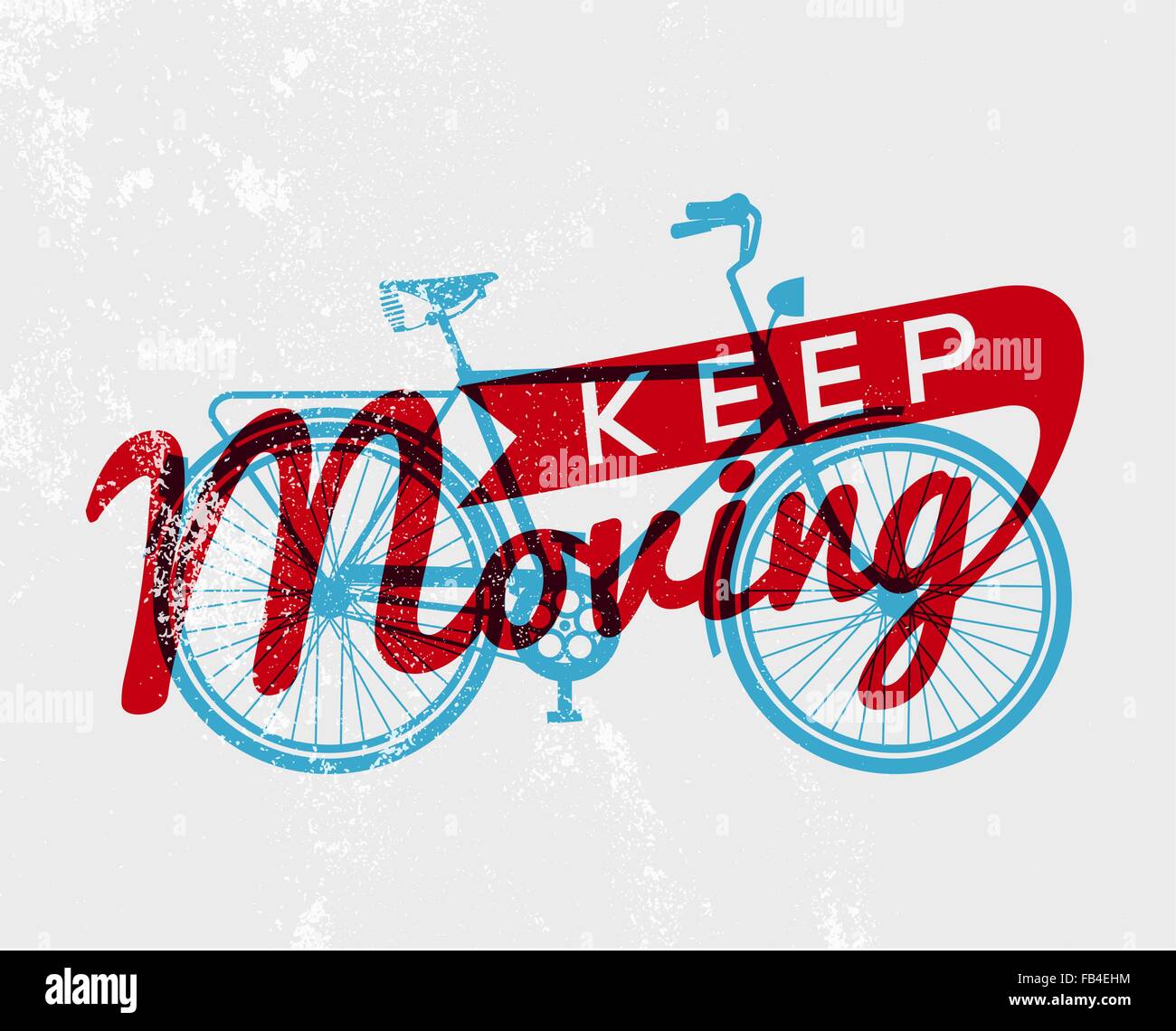 Mode de vie sain bike concept retro typographie ancienne, avec texture grunge gardez déplacement de texte. Vecteur EPS10. Illustration de Vecteur