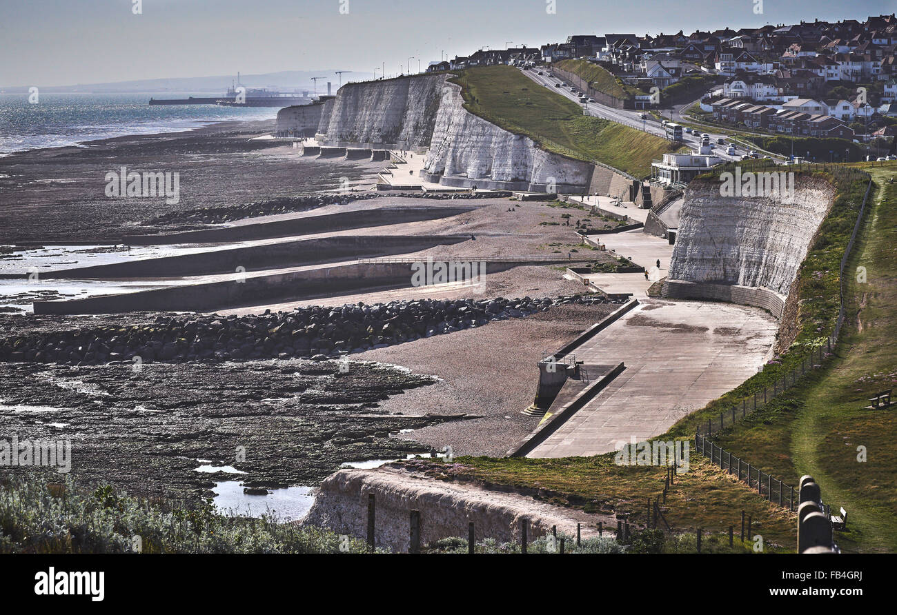 Vue depuis la falaise de Peacehaven Brighton Banque D'Images Vue depuis la falaise de Peacehaven Brighton Banque D'Images