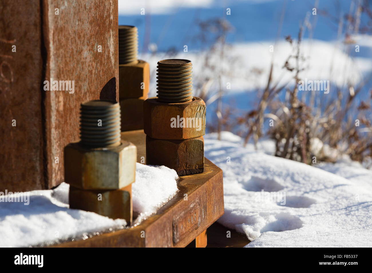 Grand rusty pour boulons et vis Banque D'Images