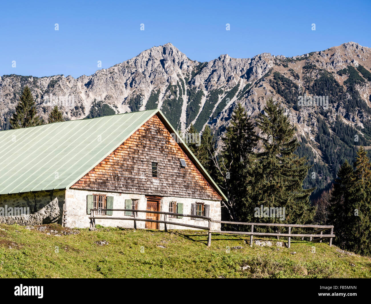 Mösle-Alp, ferme pour pâturage saisonnier, Hinterstein Valley près de Bad Hindelang, Bavière, Allemagne Banque D'Images