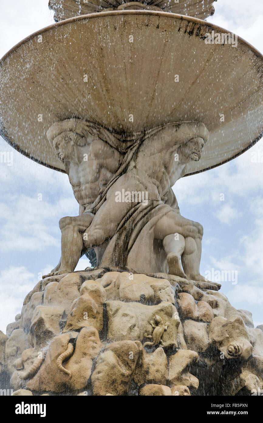 Residenz fragment célèbre fontaine à Salzbourg. L'Autriche. Banque D'Images