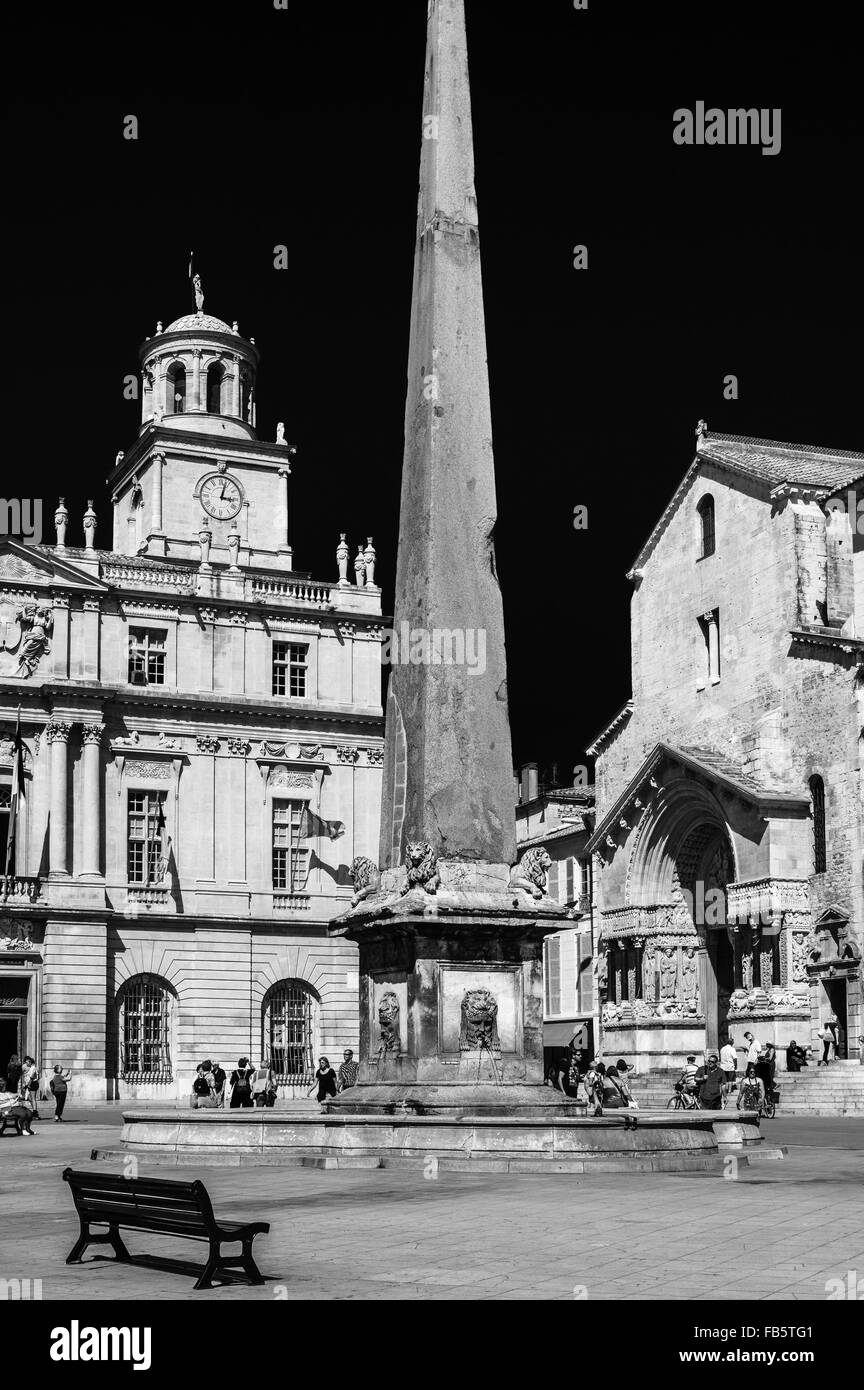 Arles, France - Septembre 2015 : Place de la République à Arles, France.2015 Banque D'Images