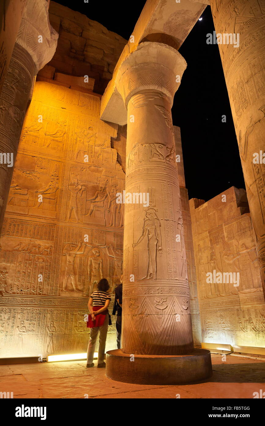 Égypte - Kom Ombo, Temple de Sobek Banque D'Images
