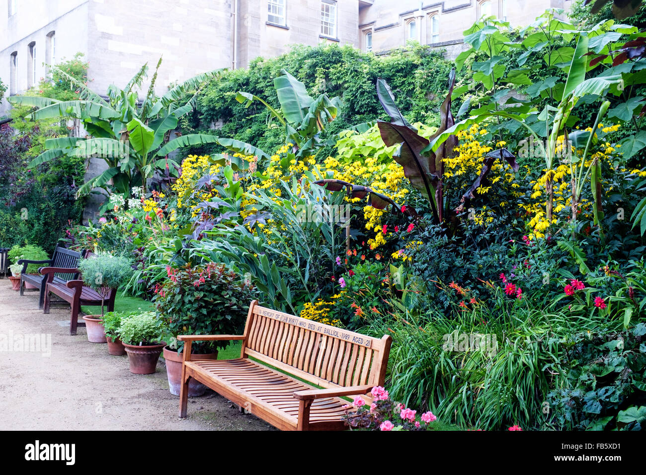 Jardin devant quadrilatère du Balliol College, Oxford, Royaume-Uni Banque D'Images