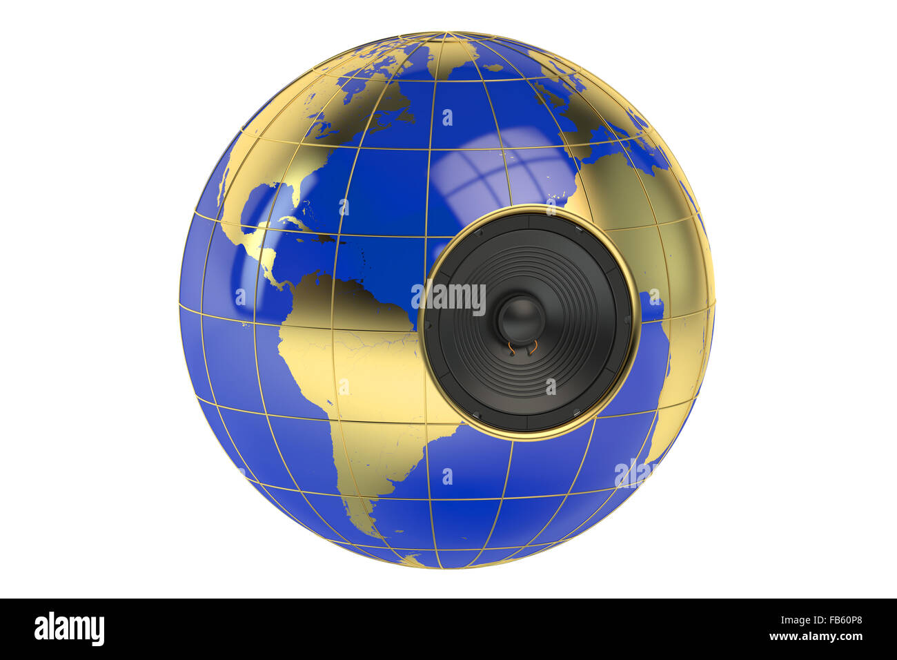 Concept global concept musical isolé sur fond blanc Banque D'Images